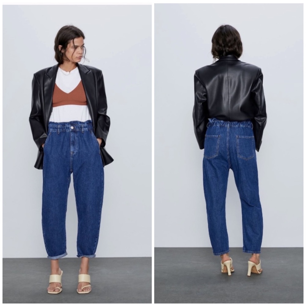 •Zara• Paperbag Waist Jeans